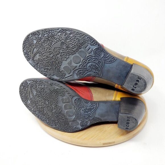 DKODE Boots Women 37 VYLMA Tall Leather Steampunk Lagenlook Boho Colorful Shoes - Picture 12 of 15